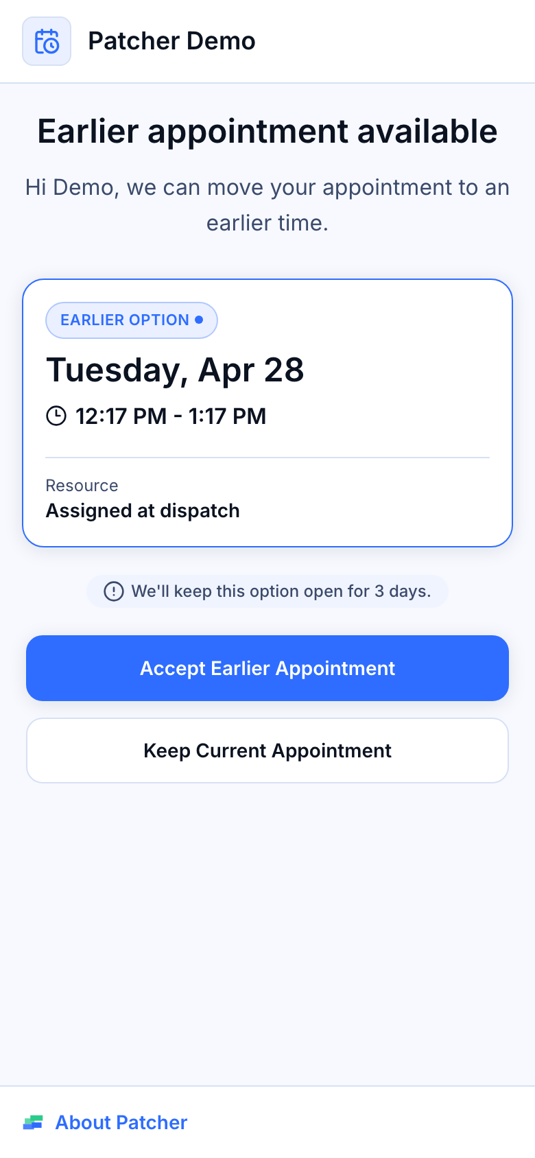 How proposals work end-to-end — Customer-facing proposal page on a phone showing Accept and Decline