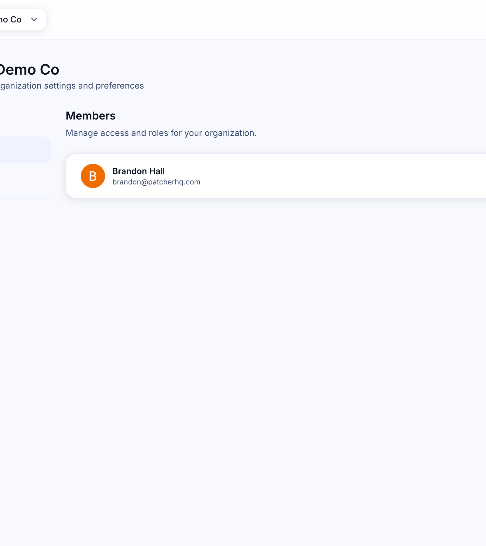 Members, roles, and invitations — Members page with the Invite member button highlighted in the top-right